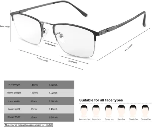 Vista 7 de YIMI Gafas de lectura multifocales fotocrómicas progresivas para computadora con bisagra de resorte Gafas de sol antirreflejo Lector UV de transición