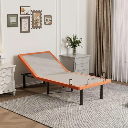 Vista 10 de ESHINE - Base de cama ajustable individual XL con colchón + colchón de espuma viscoelástica de gel de 8 pulgadas (firmeza media), control por