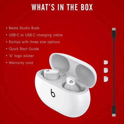 Vista 9 de Beats Studio Buds: Auriculares inalámbricos con cancelación de ruido, color blanco (renovados premium)