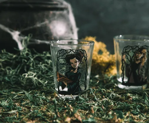 Vista 6 de Disney Hocus Pocus Sanderson Sisters Portraits - Vasos de chupito de 2 onzas, juego de 4 Home Bar Drinkware