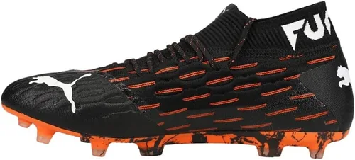 Vista 3 de Puma - Zapatos Future 6.1 Netfit Fg/Ag para hombre, Talla: 12 D(M) US, Color: Puma Negro/Puma Blanco/Shocking Orange, Negro/Anaranjado