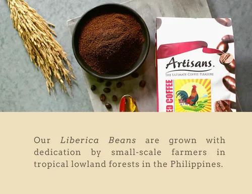 Vista 3 de Artisans Granos de café filipinos, granos Barako Gold tostado medio y oscuro, 1.1 libras por bolsa