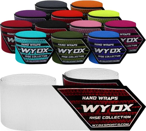 Vista 15 de WYOX Gel Boxing Hand Wraps for Men Women – Elasticated Padded Long Wrist Straps Cotton & Nylon Blend for Muay Thai MMA, Kickboxing, BJJ Combat