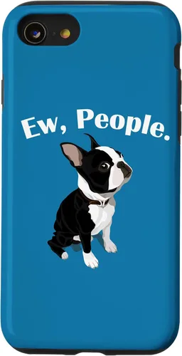 Vista 18 de Funny Mens Womens Kids Cartoon Ew People Bostie Dog Lover Case for iPhone 17