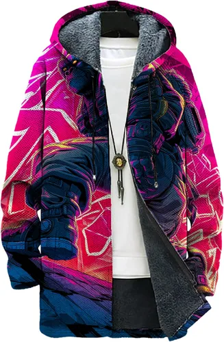 Vista 11 de Mens Hooded Cardigan Japanese Art Zip Up Long Sleeve Sweater Hoodie Dragon Print Coat with Pockets