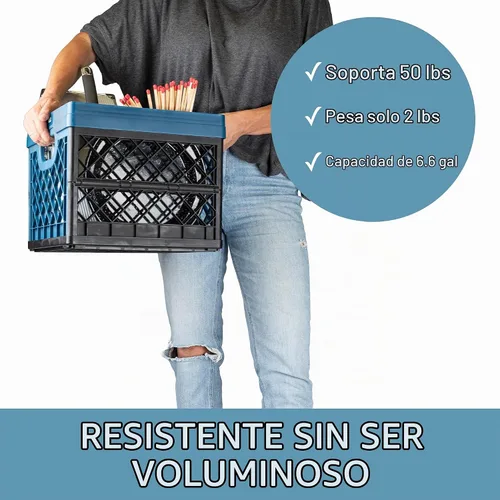 Vista 3 de CleverMade - Cajas de leche plegables para almacenamiento, 25 L, paquete de 3, 50 libras, océano