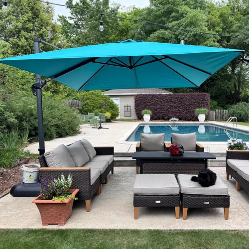 Vista 523 de PURPLE LEAF Paraguas al aire libre con base 8' x 8' protección solar verde Manzana Verde (Apple Green)