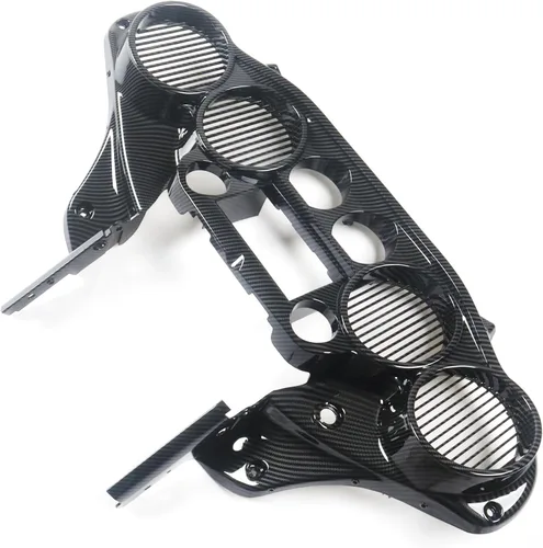 Vista 4 de Carenado interior con efecto de carbono con 4 cápsulas de altavoz de 6.5 pulgadas, carenado de murciélago doble DIN para Harley Touring 2014-2023