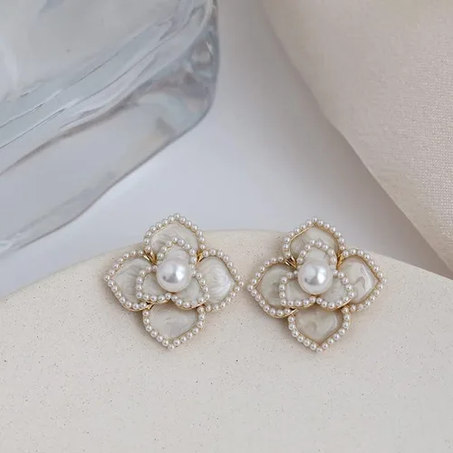 Vista 7 de H&Z - Aretes de aguja de plata 926 con diseño de flor de perla, estilo vintage, estilo barroco, boda, regalo de cumpleaños para mujer