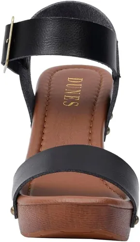 Vista 3 de Dunes Sydney - Sandalia de madera sintética para mujer, plantilla de espuma viscoelástica y tecnología LiteSole, Negro, 1