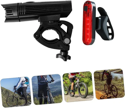Vista 8 de Toddmomy Rechargeable Bike Light Set Front and Rear LED Bicycle Safety Lamp Waterproof USB Charging Cycling Headlight Taillight Combo for Night
