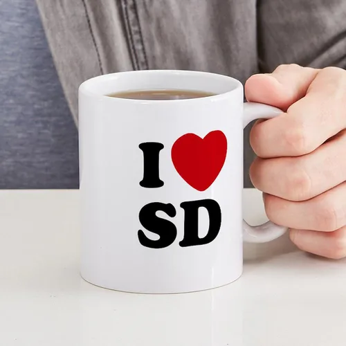 Vista 6 de CafePress I Love San Diego - Taza de café de cerámica (11.0 fl oz)
