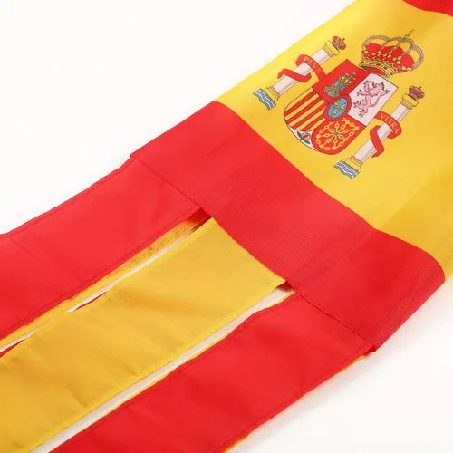 Vista 5 de Paquete de 2 calcetines de viento con bandera española de España para patio y jardín, para colgar en el porche delantero, impermeables, adecuados
