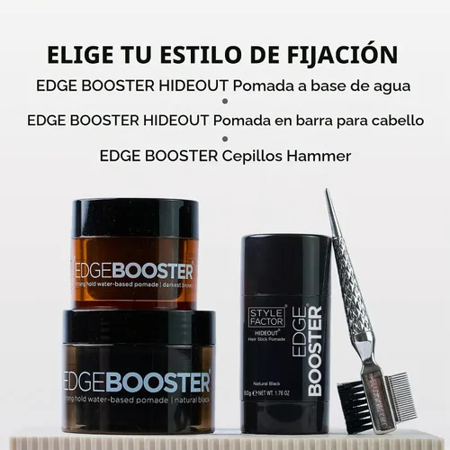 Vista 8 de Style Factor EDGE BOOSTER HIDEOUT Pomada a base de agua Fuerte sujeción y cobertura instantánea de canas Estilo elegante para vuelos, bordes
