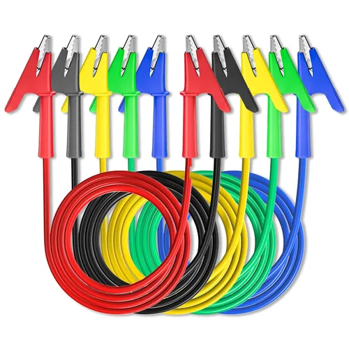 Vista 8 de Goupchn Clips de cocodrilo de doble extremo para cables de prueba eléctrica con clips de cobre flexibles de envoltura completa 5 piezas para pruebas
