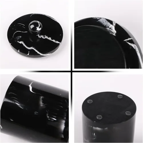 Vista 8 de Dispensador de soporte Qtip para baño con tapa, soporte para hisopos de algodón de tocador, recipiente de bola de algodón de resina, esponjas