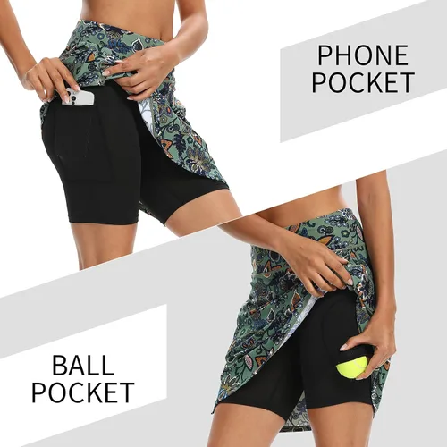 Vista 4 de M MOTEEPI Modest Knee Length Skorts Skirts for Women Tennis Athletic Golf Skort with Pockets UV Protection High Waist