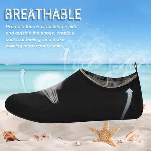 Vista 3 de ANLUKE - Zapatos de agua de secado rápido para mujeres y hombres, estilo calcetines, sensación de pies descalzos, ideales para yoga, playa, natación