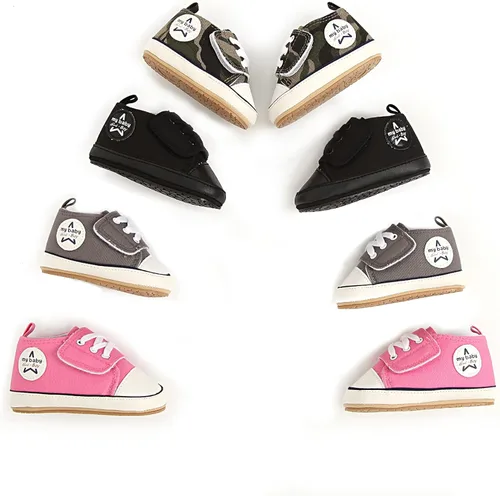 Vista 2 de GAISUMMI Unisex Baby Girls Boys Shoes Infant Canvas Sneakers Anti-Slip Rubber Sole Newborn Crib Shoes Toddler Outdoor Athletic First Walkers