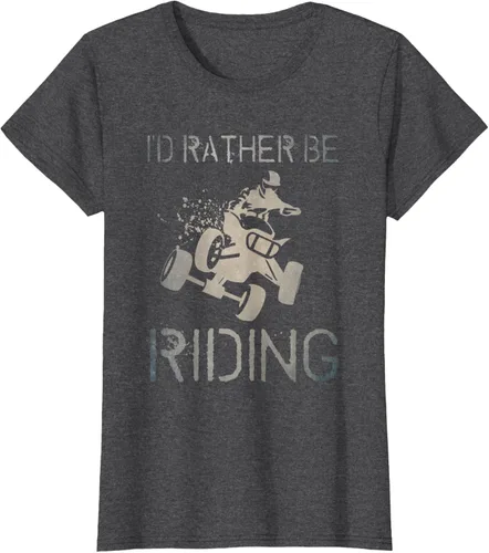 Vista 6 de Camiseta gráfica I'd Rather Be Riding ATV Quad Racing Rider de 4 ruedas, Negro