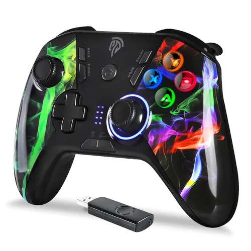 Vista 12 de EasySMX X20 Wireless Gaming Controller with RGB Backlit, 2-Stage Hall Effect Sticks, 1000Hz Polling Rate, 6-Axis Gyro on Multi-Platform, Mech
