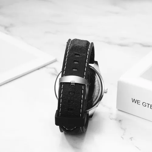 Vista 4 de JewelryWe Reloj de pulsera de cuarzo para hombre, con carga USB, resistente al viento, para Navidad