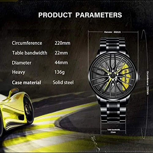 Vista 6 de Relojes de coche para hombre, resistente al agua, de acero inoxidable, de cuarzo japonés