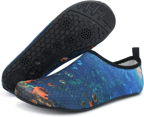 Vista 3 de QACOHU Zapatos de agua para hombre y mujer, zapatos de agua de secado rápido para buceo, surf, natación, playa, yoga