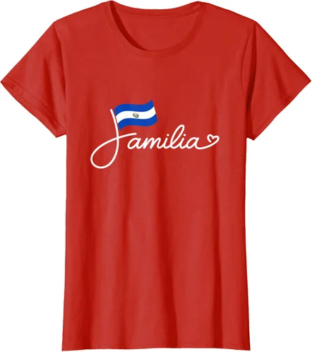 Vista 73 de El Salvador Familia - Camiseta con texto en inglés "La Familia de la Bandera Salvadoreña