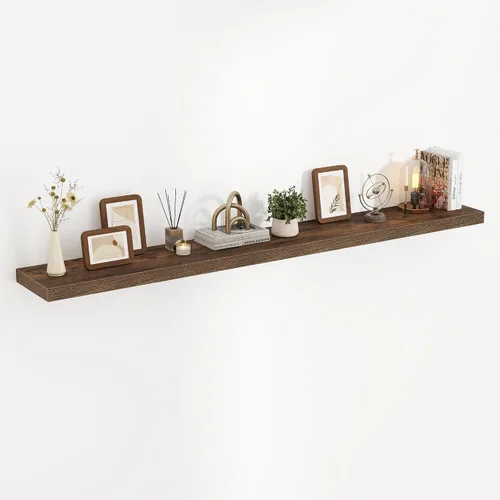Vista 59 de Acovy Estantes flotantes de 16 pulgadas, estantes flotantes de 16 x 9.25 x 1.5 pulgadas de profundidad para pared, estantes de madera para baño