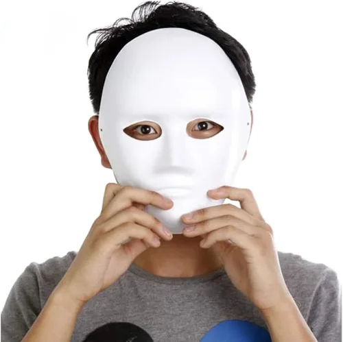 Vista 2 de 12 máscaras blancas de bricolaje, máscaras blancas de Halloween, máscaras de papel de máscara de cara completa, máscaras de ópera de cara completa