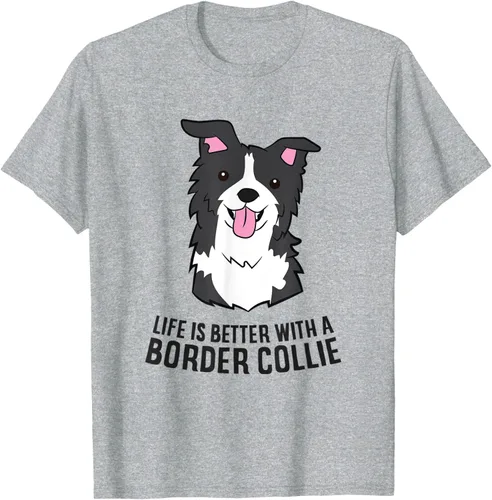 Vista 39 de Camiseta Border Collie Owner Life Is Better With a Border Collie Dog, Blanco, S