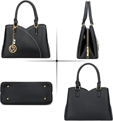 Vista 3 de KKXIU Monederos y bolsos de mano con triple compartimento para mujer, bolso de mano con asa superior