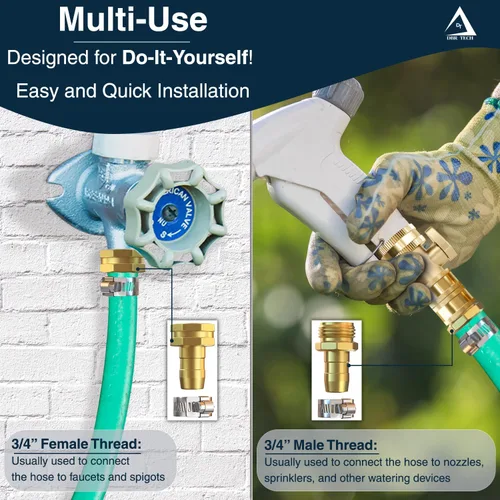 Vista 7 de DBR Tech® Kit de reparación de manguera de jardín de 5/8" y 3/4" Reparador y conjunto de conectores de manguera de metal resistente a prueba