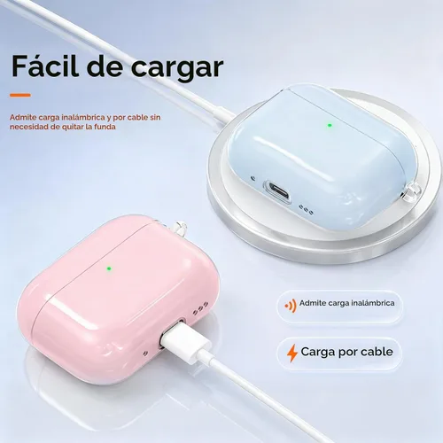 Vista 5 de Funda para AirPods Pro 2ª/1ª con cordón y kit de limpieza, rosa C-rosa