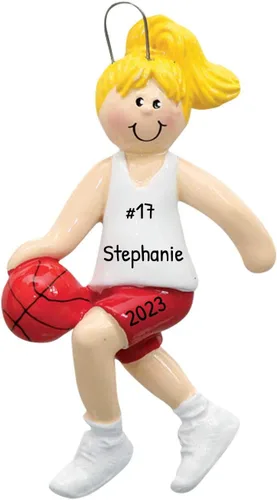 Vista 9 de Elves - Adorno de baloncesto personalizado 2025 – Adornos de Navidad afroamericanos para árbol de Navidad personalizados para niños