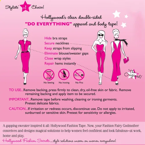 Vista 7 de Hollywood Fashion Secrets - Cinta suave de doble cara, 36 tiras