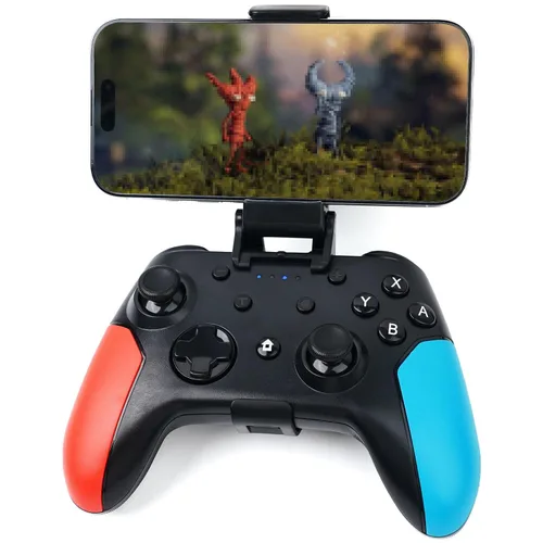 Vista 9 de Wzuiсov RGB Game Controller with Phone Mount - for Switch, iOS/Android, PC, TV Box & Tesla via Bluetooth/USB-C Wired (USB-A Adapter Included)