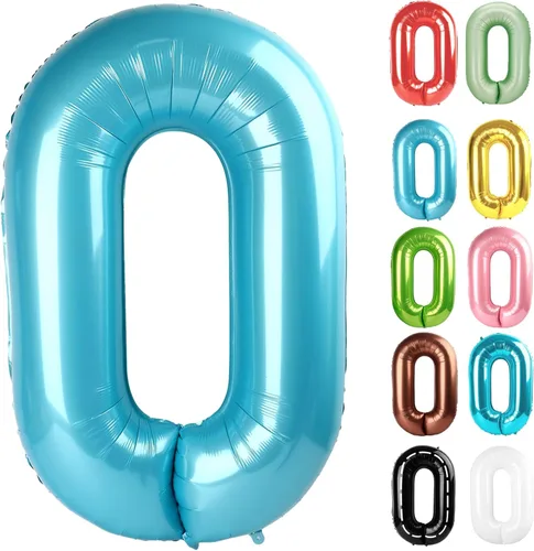 Vista 197 de Globo negro del número 0 de 40 pulgadas – globo número 0, decoraciones