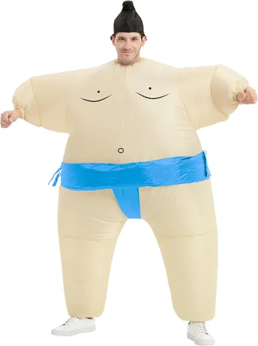 Vista 8 de Sumo Wrestler - Traje inflable para adultos, disfraz de Halloween, talla única
