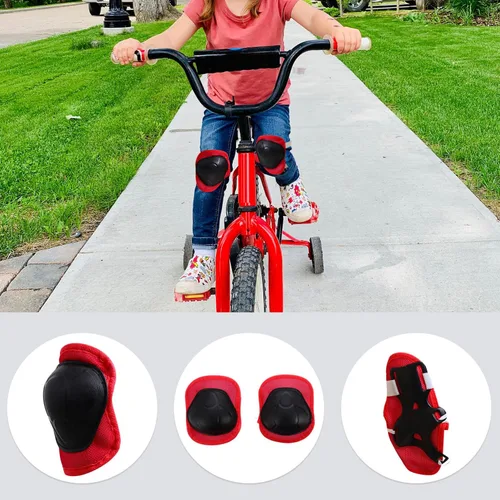 Vista 7 de 2 juegos de equipo de patinaje sobre ruedas, traje de ciclismo, rodilleras de gel para deportes, rodilleras de gel, coderas al aire libre, protector