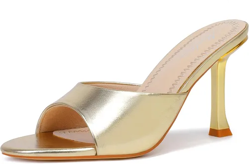 Vista 16 de Mostrin - Sandalias con tacón de gatitos para mujer, con punta redonda con lazo, vintage, sexy, de tacón aguja, sin talón, para fiesta y uso diario
