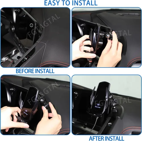 Vista 5 de Soporte de teléfono para automóvil para Chevrolet Corvette C8 2020-2024, soporte de teléfono celular para consola central, panel lateral de aire