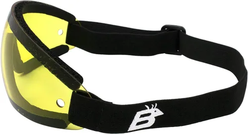Vista 7 de Birdz Gafas de seguridad para deportes acuáticos, paracaidismo y motocicleta, montura negra acolchada con lentes amarillas ahumadas transparentes
