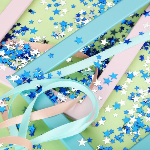 Vista 5 de Hestyia Confeti de Estrella de 60 g con Purpurina, Confeti de Mesa de Papel Metálico para Navidad, Fiesta, Boda, Festival