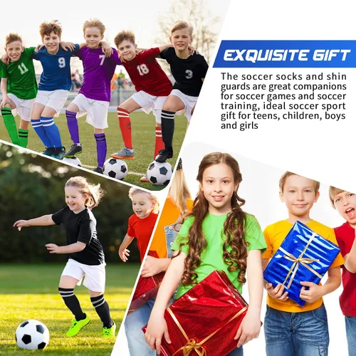 Vista 7 de Syhood - Espinilleras y calcetines de fútbol para niños pequeños y jóvenes, almohadillas protectoras ligeras para espinillas para niños de 3-5