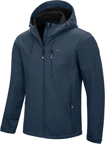 Vista 12 de 33,000ft - Chaqueta de softshell para hombre con capucha, impermeable, rompevientos, ligera, para lluvia, exterior, senderismo, viaje