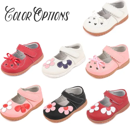 Vista 2 de Femizee Mary Jane - Zapatos planos de cuero con lazos, para niñas (niños pequeños)