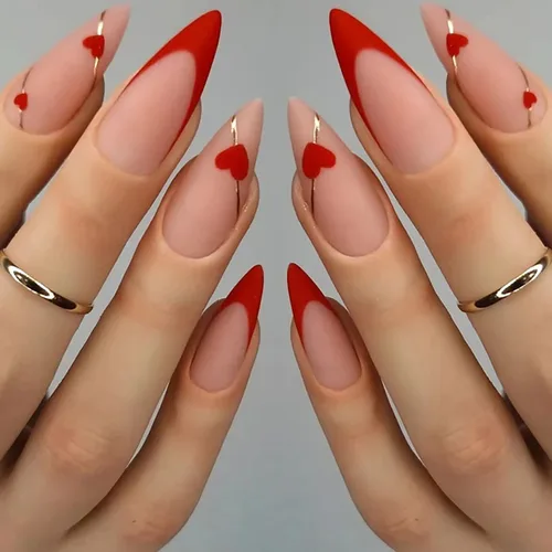 Vista 14 de Uñas postizas cortas francesas en forma de almendra con diseño de línea dorada y estampado de leopardo, uñas artificiales acrílicas de cobertura