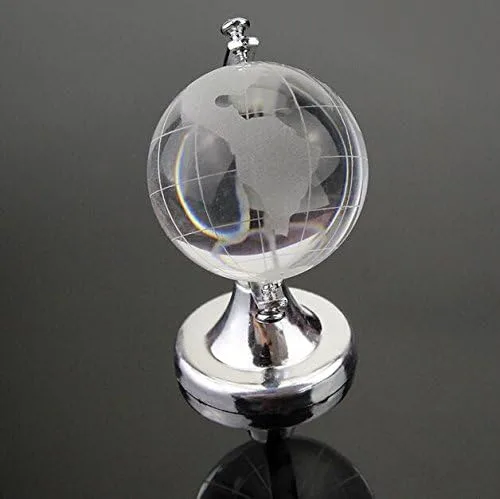 Vista 8 de 2.756x1.772 in Mini Globo Mundial de Cristal Cristal Pisapapeles Claro Escritorio Oficina Decoración del Hogar Recuerdo de Boda Artesanías Adornos